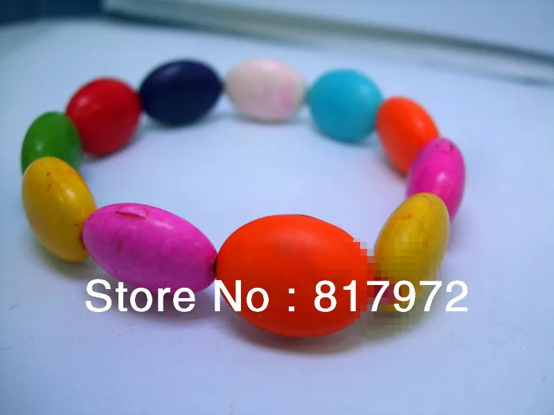 5pcs Oval Howlite Stone Bangle Set Elasticity Adjustable Party