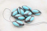 5pcs Green Zircon Turquoise Egg Beads 20-35mm for DIY Jewelry