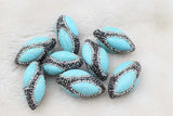 5pcs Green Zircon Turquoise Egg Beads 20-35mm for DIY Jewelry