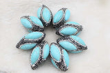 5pcs Green Zircon Turquoise Egg Beads 20-35mm for DIY Jewelry
