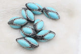5pcs Green Zircon Turquoise Egg Beads 20-35mm for DIY Jewelry