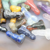 5pcs 1 Inches 25 Gems Carved Phallus Mini Crystal Penis
