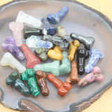 5pcs 1 Inches 25 Gems Carved Phallus Mini Crystal Penis
