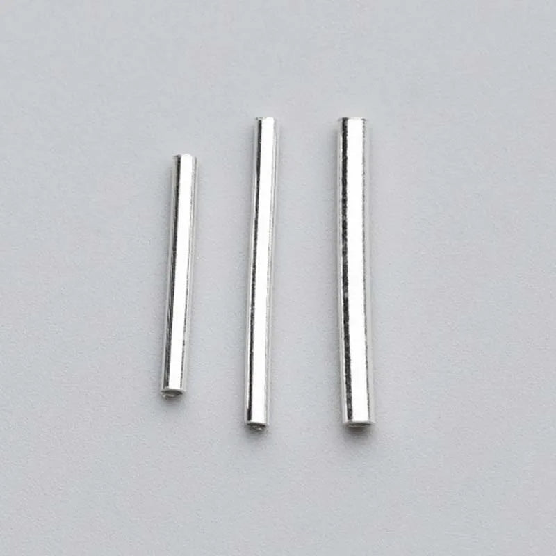 5pcs 925 Sterling Silver Long Tube Beads 15mm 20mm Charm Beads for DIY Jewelry