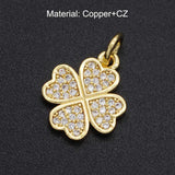 5pcs/lot CZ Zircon DIY Flower Pendant Jewelry Finding Supplies