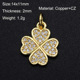 5pcs/lot CZ Zircon DIY Flower Pendant Jewelry Finding Supplies