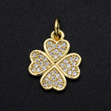 5pcs/lot CZ Zircon DIY Flower Pendant Jewelry Finding Supplies