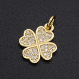 5pcs/lot CZ Zircon DIY Flower Pendant Jewelry Finding Supplies