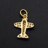 5pcs/lot CZ Zircon Airplane Charm Pendant DIY Jewelry