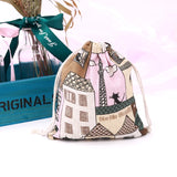 5pcs/lot Linen Cotton Bag Drawstring Bag 14*16cm