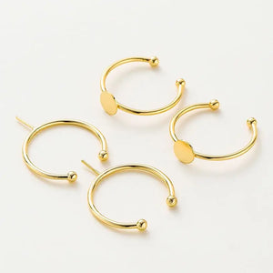 5pcs 14K 18K Plated 20mm Adjustable Blank Ring Setings Pin Base Fitting