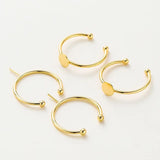 5pcs 14K 18K Plated 20mm Adjustable Blank Ring Setings Pin Base Fitting