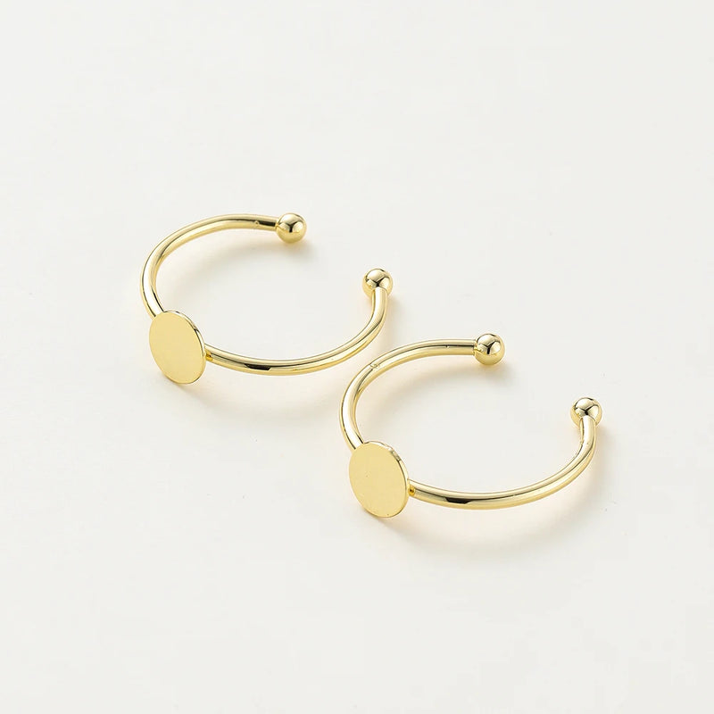 5pcs 14K 18K Plated 20mm Adjustable Blank Ring Setings Pin Base Fitting