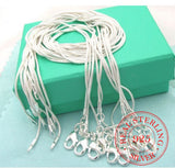 5pcs/lot 925 Sterling Silver Chains 1mm Snake Chain Necklace