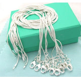 5pcs/lot 925 Sterling Silver Chains 1mm Snake Chain Necklace