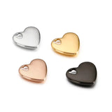 5pcs 18mm Stainless Steel Heart Pendant Charms DIY Jewelry Making Accessories