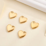 5pcs 18mm Stainless Steel Heart Pendant Charms DIY Jewelry Making Accessories