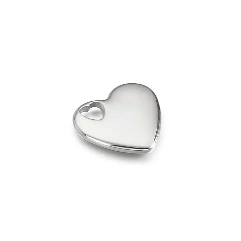 5pcs 18mm Stainless Steel Heart Pendant Charms DIY Jewelry Making Accessories