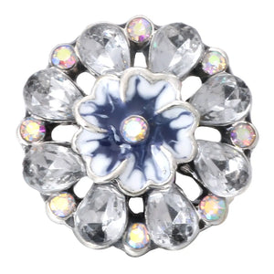 5pcs Colorful Rhinestone Crystal Flowers 18mm Snap Buttons