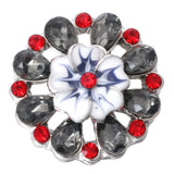 5pcs Colorful Rhinestone Crystal Flowers 18mm Snap Buttons