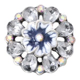 5pcs Colorful Rhinestone Crystal Flowers 18mm Snap Buttons