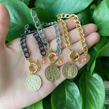 5pcs Cuban Link Bracelet Metal San Benito Clasp Cuban Chain Bracelets