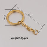 5pcs 25mm Stainless Steel Keyring Split Ring Short Chain DIY Key Chains