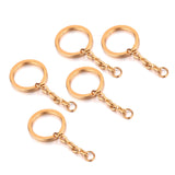5pcs 25mm Stainless Steel Keyring Split Ring Short Chain DIY Key Chains