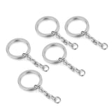 5pcs 25mm Stainless Steel Keyring Split Ring Short Chain DIY Key Chains