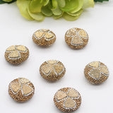 5pcs Crystal Zircon Yellow Round Beads 25x25mm Trimmed High Light