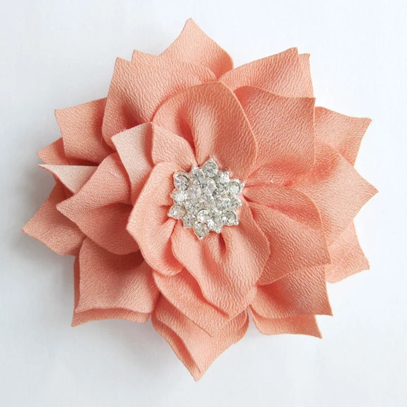 5pcs/lot Artificial Fabric Flowers With Button For Children DIY