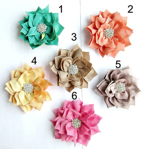 5pcs/lot Artificial Fabric Flowers With Button For Children DIY