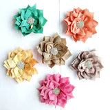 5pcs/lot Artificial Fabric Flowers With Button For Children DIY