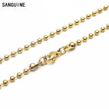 5pcs Golden Stainless Steel Ball Chain Necklace 30 Inches DIY Jewelry
