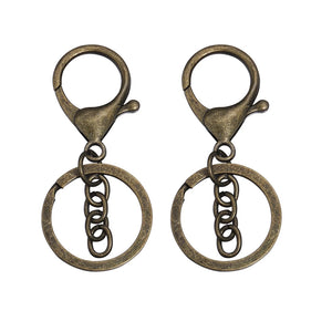 5pcs 30mm Keyring 65mm Lobster Clasp Hook Split Keyring DIY Keychain