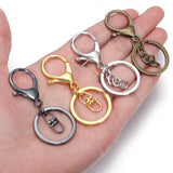 5pcs 30mm Keyring 65mm Lobster Clasp Hook Split Keyring DIY Keychain