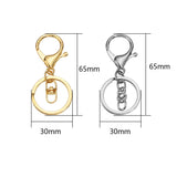 5pcs 30mm Keyring 65mm Lobster Clasp Hook Split Keyring DIY Keychain