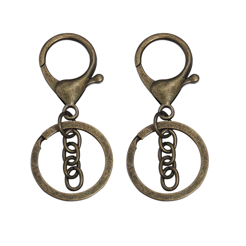 5pcs 30mm Keyring 65mm Lobster Clasp Hook Split Keyring DIY Keychain