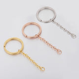 5pcs/lot Mirror Polish Stainless Steel Chain Pendant Key Ring and Chain