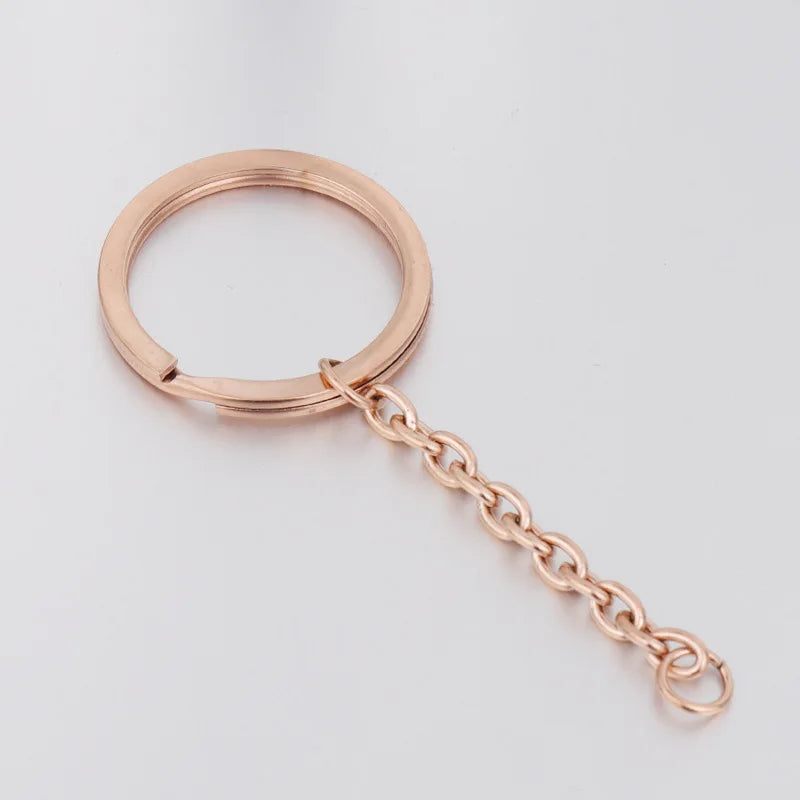 5pcs/lot Mirror Polish Stainless Steel Chain Pendant Key Ring and Chain