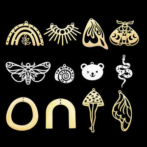 5pcs 316 Stainless Steel Animal Charm Pendant for Necklaces DIY Jewelry Make