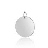 5pcs 316 Stainless Steel Blank 6-20mm Disc Round Tag Charm Pendant
