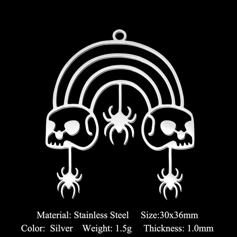 5pcs 316 Stainless Steel Geometric Earring Charm Pendant Jewelry