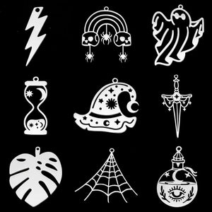 5pcs 316 Stainless Steel Geometric Earring Charm Pendant Jewelry