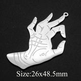 5pcs 316 Stainless Steel Hand Eye Cat Snake DIY Necklace Charm Pendant