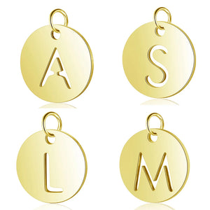 5pcs 316 Stainless Steel Initial Name Charms A-Z Letter Pendants
