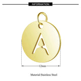 5pcs 316 Stainless Steel Initial Name Charms A-Z Letter Pendants