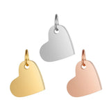 316 Stainless Steel Heart Tag Charm Pendant for DIY Jewelry Making
