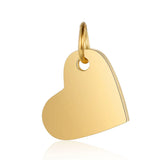 316 Stainless Steel Heart Tag Charm Pendant for DIY Jewelry Making