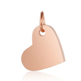 316 Stainless Steel Heart Tag Charm Pendant for DIY Jewelry Making
